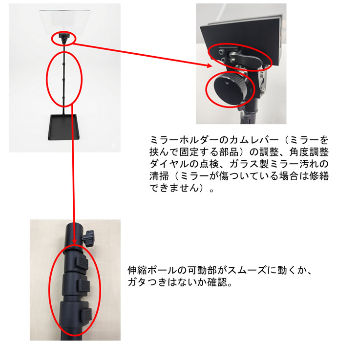 点検箇所 (Pro床置き型)